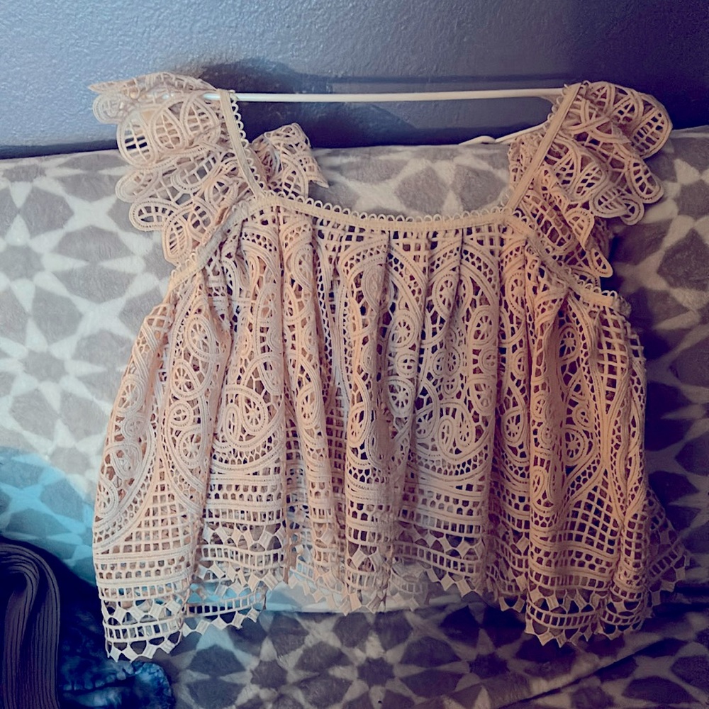 Sage the label adorable, crochet, like shirt o/s